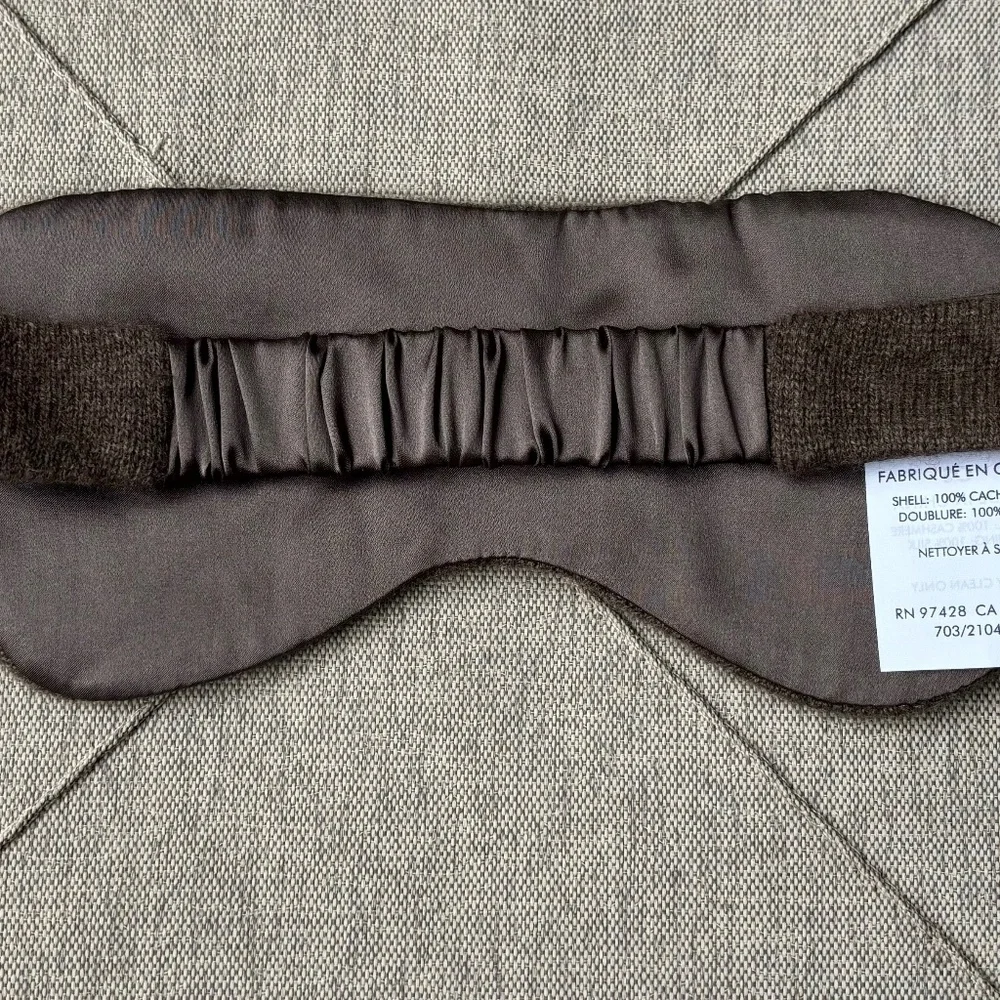 White + Warren Brown Cashmere Eye Mask Headband